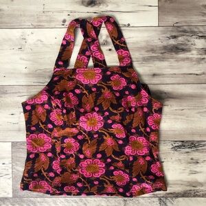 Anthropologie | Porridge | Hot Pink Paisley Print Halter Crop Top L